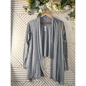 Ivivva GIRLS Soft Cardigan Top Grey Jersey Fabric Drape Long Sleeve Size 14